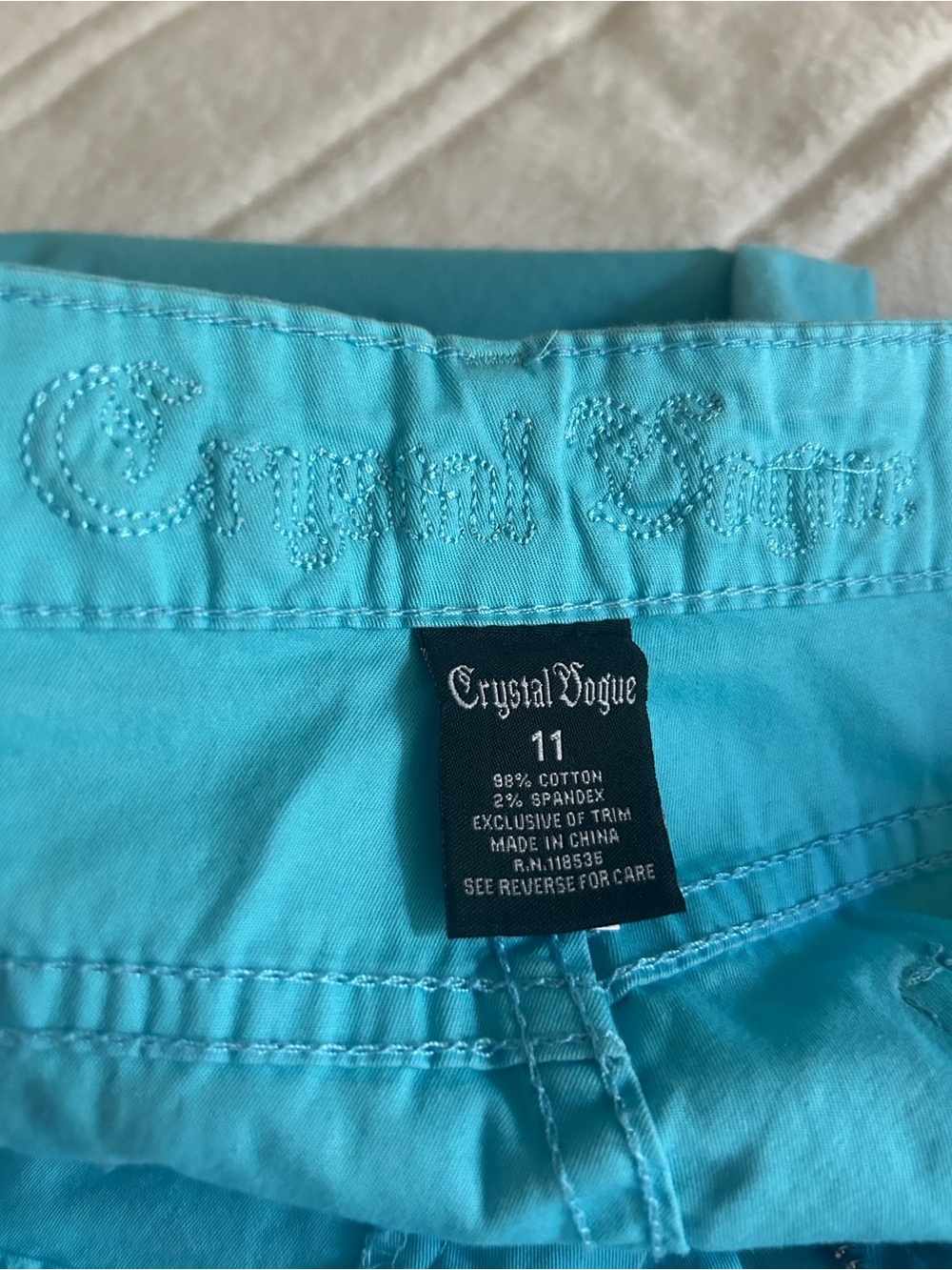 Crystal Vogue Turquoise Blue Pants Womens Sz 11 - Picture 16 of 16